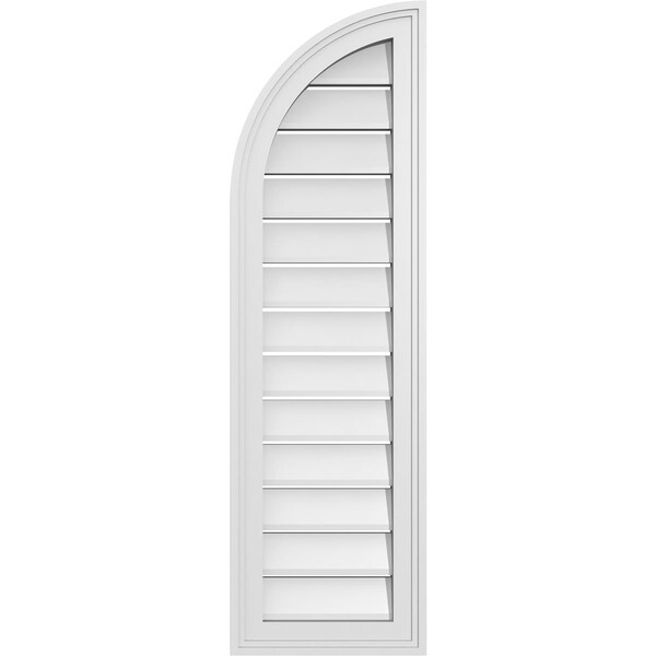 Ekena Millwork Quarter Round Top Left Surface Mount PVC Gable Vent w/ 2"W x 1-1/2"P Brickmould Frame, 12"W x 40"H GVPQL12X4002SF - main
